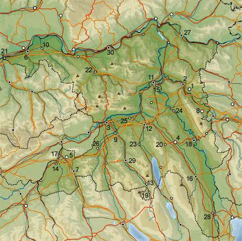 Ortschaften im Kanton Aargau (c) Wikipedia:Tschubby